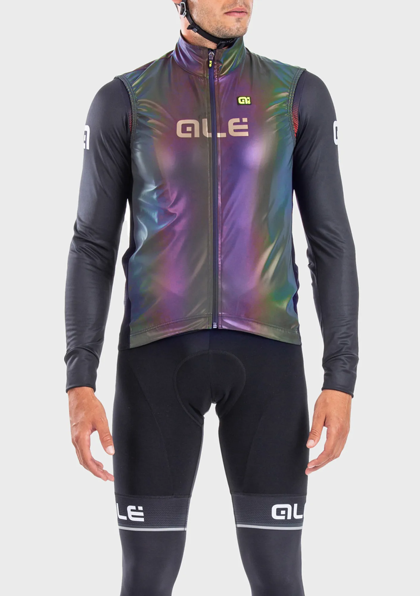 GUSCIO IRIDESCENT REFLECTIVE MEN VEST Gray